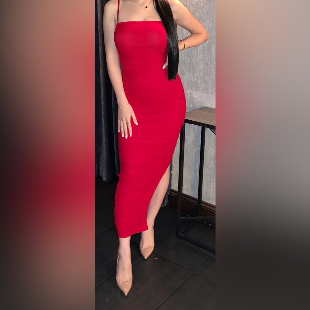 Elegant Vibrant Red Dress